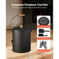 thumbnail image 2 of KFFKFF Metal Ash Bucket Set with Lid, Shovel, Broom, and Gloves, 4-Gallon Capacity for Fireplace, Fire Pits, Wood Stoves, Suitable for Indoor and Outdoor Use, 2 of 9