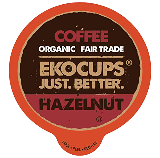 EKOCUPS Hazelnut Organic Coffee Pods, Medium Roast , 40 Count for Keurig K Cups Machines