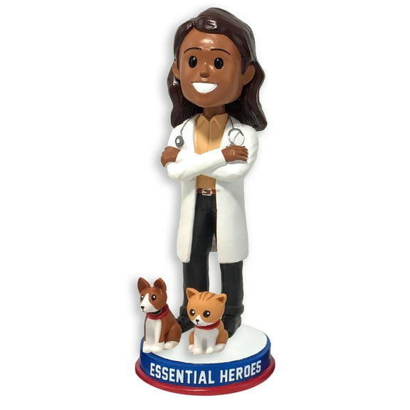 Veterinarians Vet Technicians Animal Shelter Heroes Bobblehead Female Dark