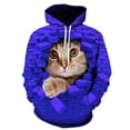 thumbnail image 3 of Sudadera con capucha con estampado 3D de gato lindo para hombres y mujeres, sudadera informal de manga larga de gran tamaño, sudaderas para hombres, 3 of 5