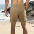 thumbnail image 6 of Men's Solid Color Stretch Beach Shorts Sports Fitness Training Breathable Shorts with Pockets, 6 of 7