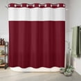 thumbnail image 6 of No Hook Shower Curtain, Pure Red Wine Shower Curtains for Bathroom with See Through Top Window, Simple Solid Color Waterproof & Washable Bath Curtain 66"x72", 6 of 9