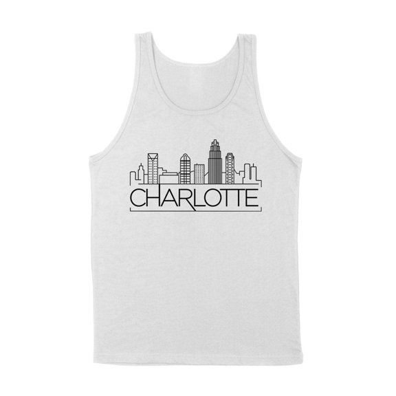Skyline Charlotte North Carolina Tank Top Unisex Large White