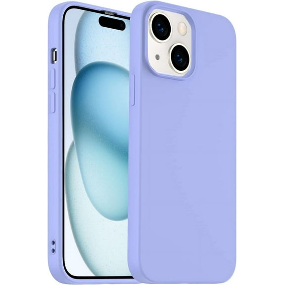 Designed for iPhone 15 Plus Case, Silicone Ultra Slim Shockproof Phone Case with Soft Anti-Scratch Microfiber Lining, [Enhanced Camera Protection] (Lavender Purple)