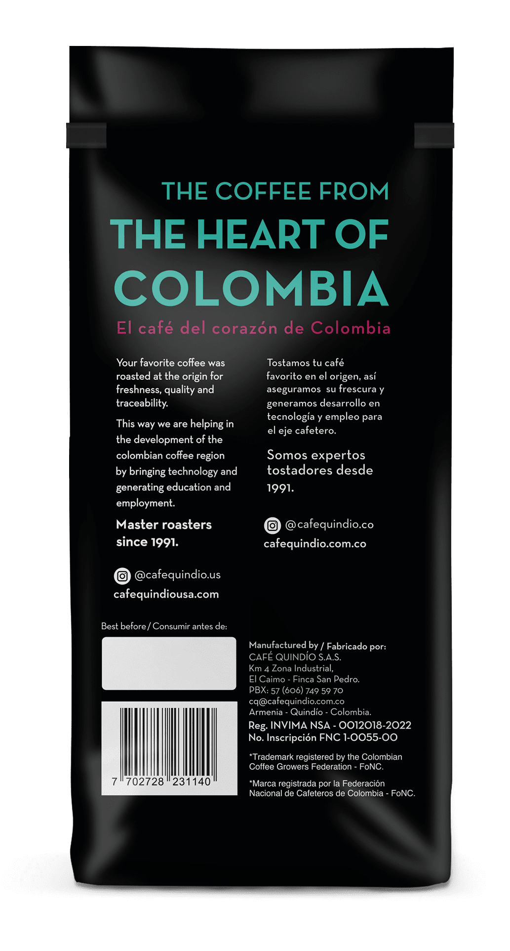 Cafe Quindio Gourmet - Medium Roast 100% Colombian Excelso Ground Arabica Coffee - 12 Ounce Bag (Pack of 3)