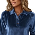 thumbnail image 6 of Women's Polos Shirts 2026 Elegant Long Sleeve Button Down Velvet Shirt Casual Dressy Business Work Henley Blouses, 6 of 8