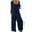 #02 Navy, variant on Women's Jumpsuits & Playsuits Elegant Romper Ladies Pleated Loose Dungarees with Pocket Wide Leg Graffic Overalls Baggy Pants Summer Long Sleeve Playsuit for Party Holiday