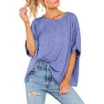 thumbnail image 6 of Wiyuqeen Oversized Crew Neck T Shirt for Women Loose Fit Trendy Short Sleeve Tunic Tops Casual Fashion Solid Color 2024 Summer Basic Tees Shirts for Woman Dressy Comfy, 6 of 7