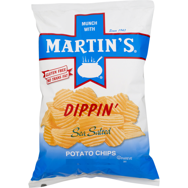 Martin's Dippin' Sea Salted Potato Chips, 9Pack Case 8.5 Ounces