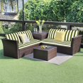 thumbnail image 3 of Outdoor Loveseat Cushion Set, 48 x 24 inch, Water Repellent Patio Furniture Cushions Replacement with Removable Cover( Grass Green), 3 of 8