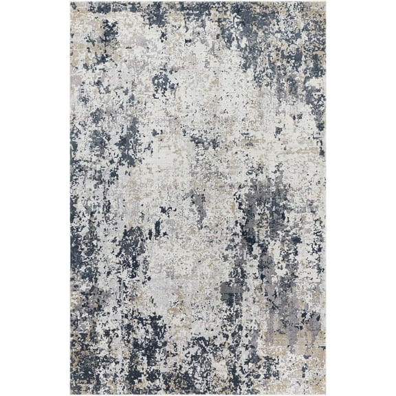 BoutiqueRugs Ryhill Contemporary Area Rug - Light Slate, Charcoal, Beige - 2'7" x 3'11"