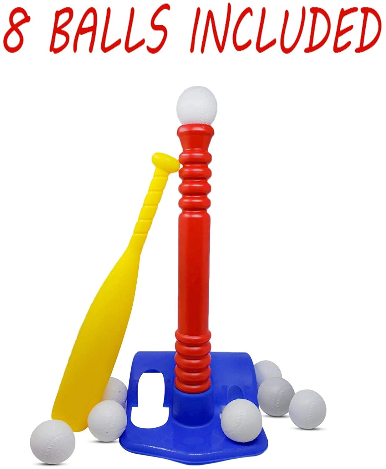 Tball Set / Kids Tee Ball With 8 Balls Baseball Toy Batting Tee