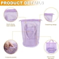 thumbnail image 3 of Roucerlin Serviteur de Douche Portable en Maille pour Essentiels de Dortoir, Sac de Douche Suspendu avec Poches Latérales à Cordon, Sac de Toilette en Maille à Séchage Rapide pour Natation Gym Plage Voyage (Violet), 3 of 7