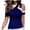 Blue womens tops summer, variant on USSUMA Shirts for Women Dressy Casual Women's Cutout Short Sleeve Cold Shoulder T-Shirt Top Casual Slim Fit Shirt Tees Tops Blouse