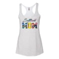 thumbnail image 2 of Wild Bobby, Colorful Softball Mom, Mother's Day, Women Tri-Blend Racerback Tank Top, Heather White, Small, 2 of 3