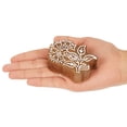 thumbnail image 4 of IBA Indianbeautifulart Textile Printing Block Floral Hand Carved Wooden Stamp Wood Block Printing Textile Stamp For Fabric / Pottery Blocks- 2.5 Inches, 4 of 7