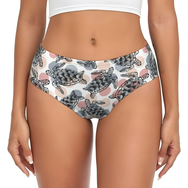 Fotbe Turtle Calzones Estampados para Mujer – Ropa Interior de Algodón, Cómoda, Suave y Elástica-Medium