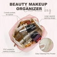 thumbnail image 3 of CEYAZYE Aesthetic Makeup Bag, Travel Portable Cosmetic Bags for Women Girls, Quilted Make Up Organizer Case for toiletries, Daily Use Pouches for Purse (Pink), 3 of 14