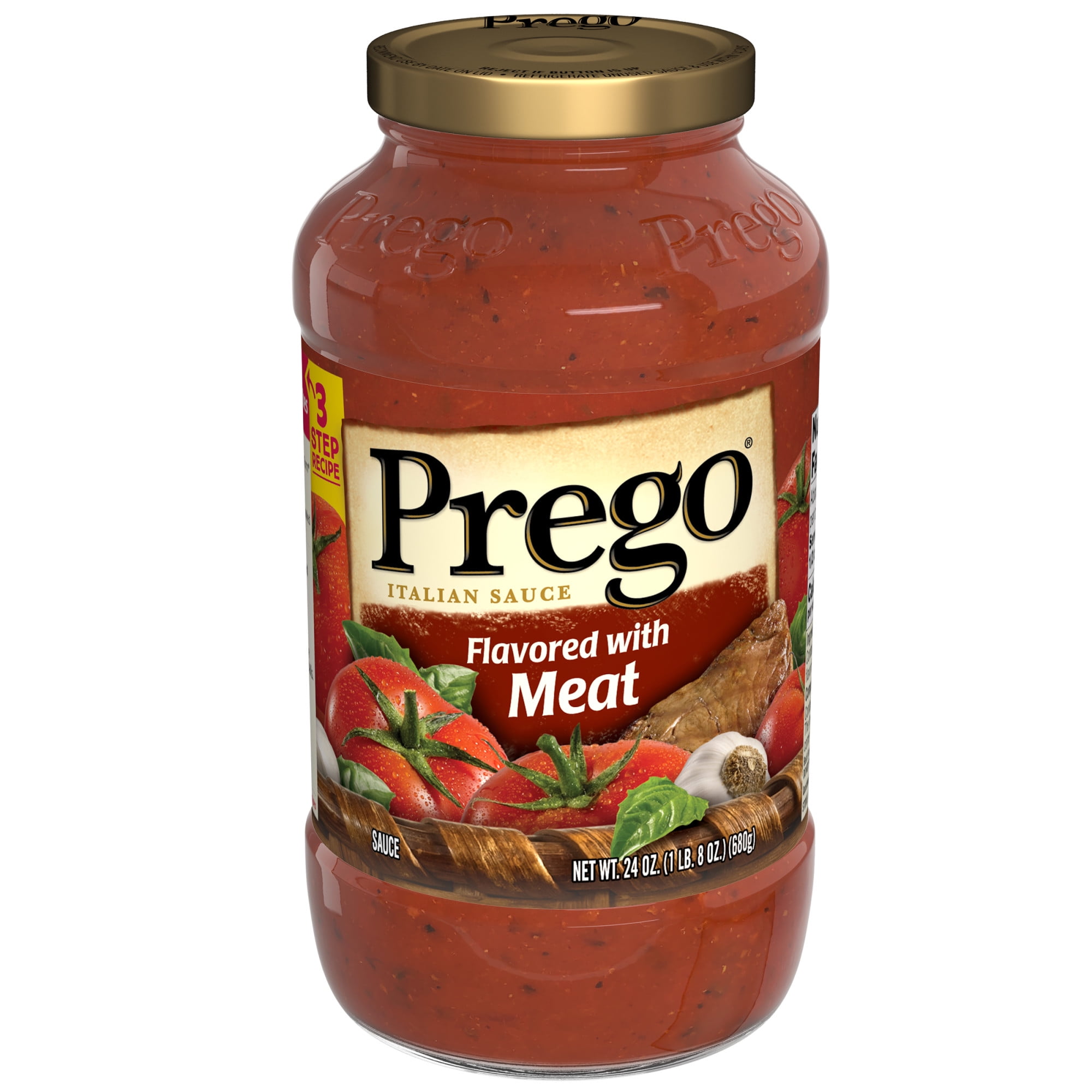Prego Pasta Sauce, Italian Tomato Sauce with Meat, 24 Ounce Jar