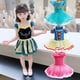 thumbnail image 2 of Vestido de ballet de gasa para niñas Ropa de gimnasia Falda de baile con lazo de manga corta zhangmenya LED, 2 of 2