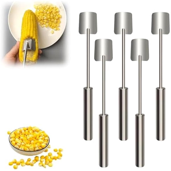Corn Peeler, 2025 New Corn Cob Peeler, Stainless Steel Long Handle Corn Stripping Tool, Corn Peeler for Corn on the Cob, Corn on the Cob Remover for Home Kitchen, Restaurant, Picnic (5pcs)