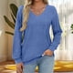 thumbnail image 2 of Suéter de maternidad,Camiseta de manga larga con cuello en V para mujer, corte holgado e informal, poliéster suave, cómoda para uso diario, sopatenor, 2 of 8