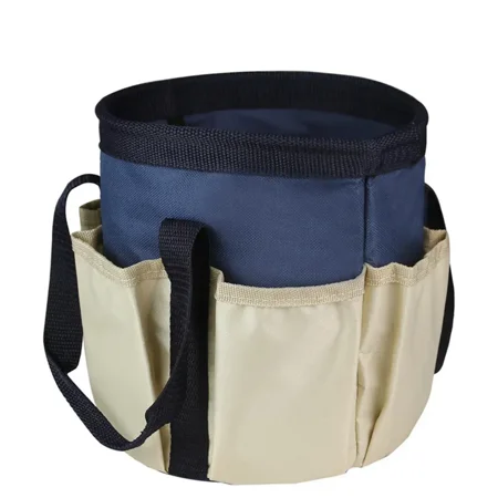 Portable Barrel Tool Bucket Bag 6 Pocket Garden Small Kit Hardware Accessories Tool Bucket Organizer 3.5 Gallon (Blue)