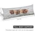 thumbnail image 2 of Highland Cow Western Animal Wildlife Farm Grassland Navy Mushroom Body Pillow Cover Soft Long Pillow Case Protector with Zipper Large Cushion Covers Farmhouse Decorative Bedding for Couch,Sofa,Home G, 2 of 6