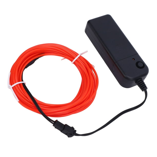 Cuerda Brillante Cortable De 360 grados, 4 Modos Rojo 2 Piezas Cable EL De Iluminación De 360 grados Flexible Y De Bajo Ruido De Bajo Consumo Para Fiestas