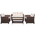 thumbnail image 4 of Lacoo 4 Pieces Patio Furniture Set Outdoor Sectional Sofa Conversation Set with Coffee Table for Balcony Porch Deck Backyard, 4 of 8