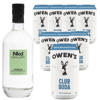 Nkd Distillery Tequila Alternative Premium Non-Alcoholic Spirit 750 ML Bottles w Owen’s Mixers Club Soda 8.2 OZ Cans - Perfect for Mocktails - A