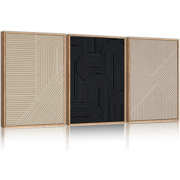 FCCUYE Large Abstract Green Gray Pastel Framed Canvas Wall Art,Neutral Landscape Wall Decor,Modern Watercolor Lake Artwork,Beige Textured Illustrations Art for Living Room,Bedroom,Office- 16"x24"x3