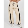 thumbnail image 5 of Women's Baggy Wide Leg Pants Casual Drawstring Elastic Waisted Contrast Color Workout Y2K Track Pants, 5 of 5