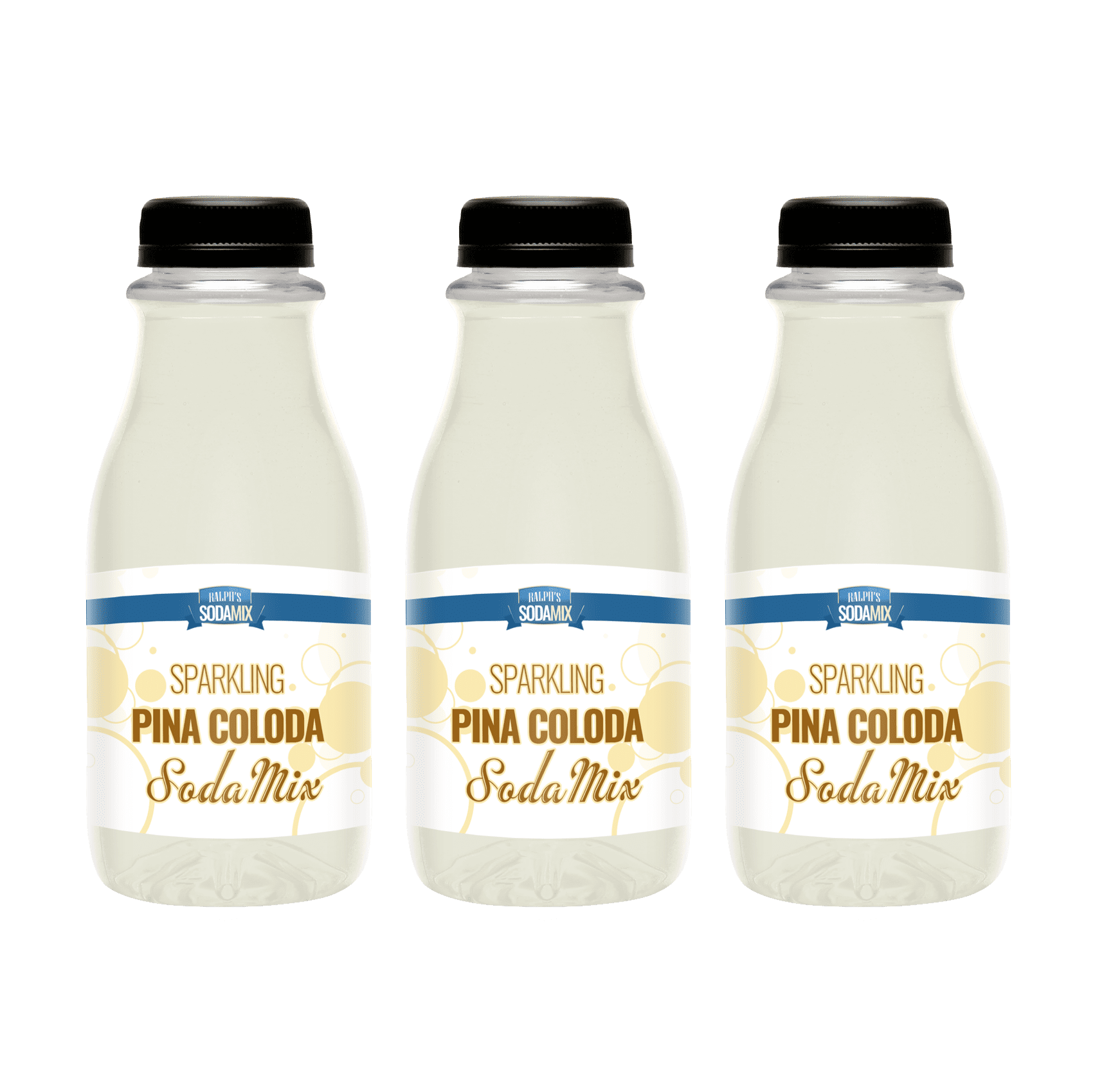 Ralph's Pina Colada Sparkling Water Sodamix Flavor Three 12oz Bottles