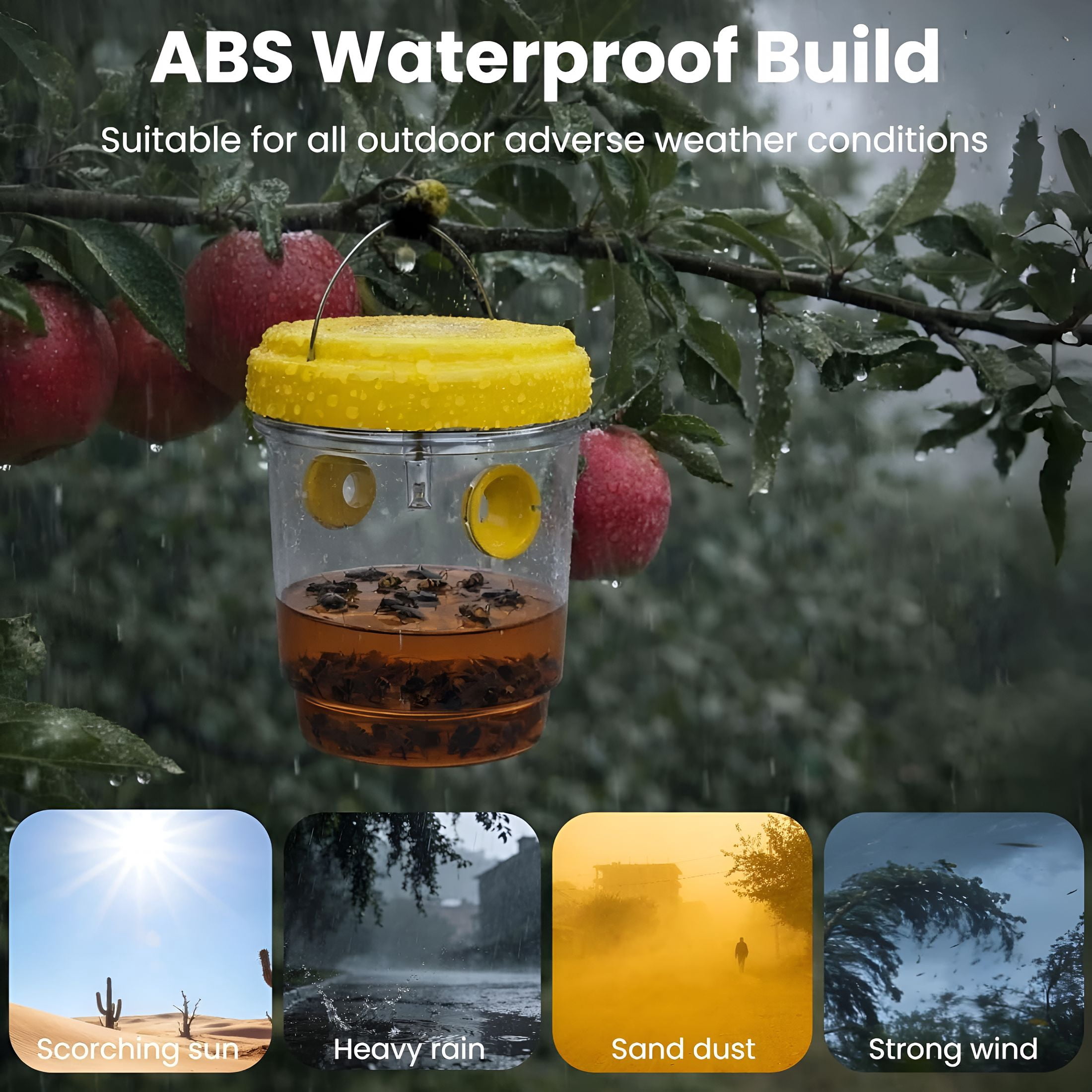 ACDANC Wasp Trap Outdoor Hanging,Reusable Yellow Jacket Trap with Bait Reservoir,Carpenter Bee and Hornet Catcher,Hanging Wasp Catcher for Outdoor Use