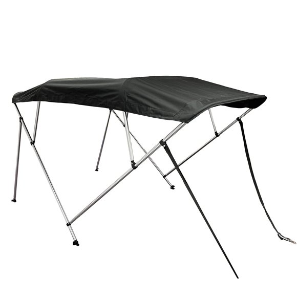 SavvyCraft 4 Bow Bimini Top Boat Cover Black 4 Bow 96" L 54" H 97"- 103" W W/Boot & Rear Poles