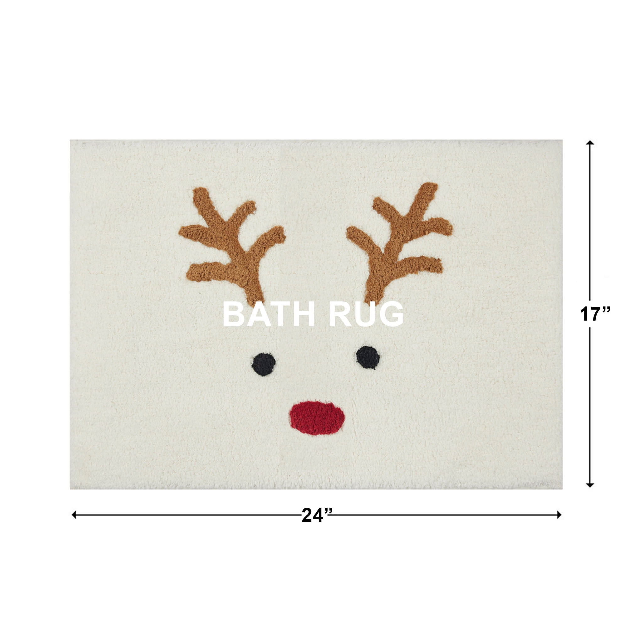 Holiday Time Reindeer Bath Rug, 17"x24"