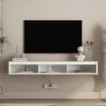thumbnail image 4 of Floating TV Stand Wall Mounted Storage Cabinet with Led Lights & Power Outlet for Living Room,White, 4 of 7