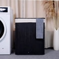 thumbnail image 4 of Bamboo Laundry Hamper with Lid and 2 Handles, 27.5 Gallon Folds Flat for Space Saving, Removable Machine-Washable Liner, 4 of 6