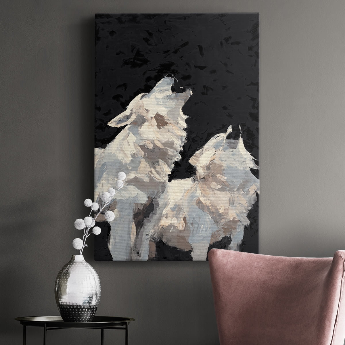 Midnight Wolves Premium Gallery Wrapped Canvas - Ready to Hang