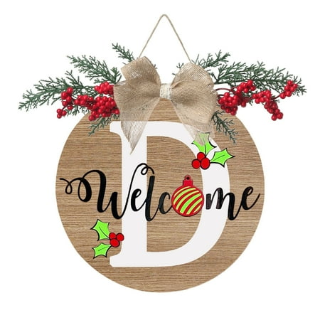 

Christmas Front Door Individual Christmas Sign Last Name Year Round Front Door Wreath 26 Last Names Alphabet Door Hanger Front Door Decoration Garland Front Door Decoration Home Sign with Wreath Door