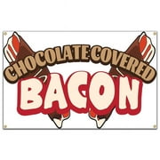 60 in. Concession Stand Food Truck Single Sided Banner - Chocolate Covered Bacon