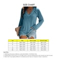 thumbnail image 4 of Mujeres Casual V cuello manga larga Top empalme mujer manga larga camiseta para mujeres niñas azul M, 4 of 4