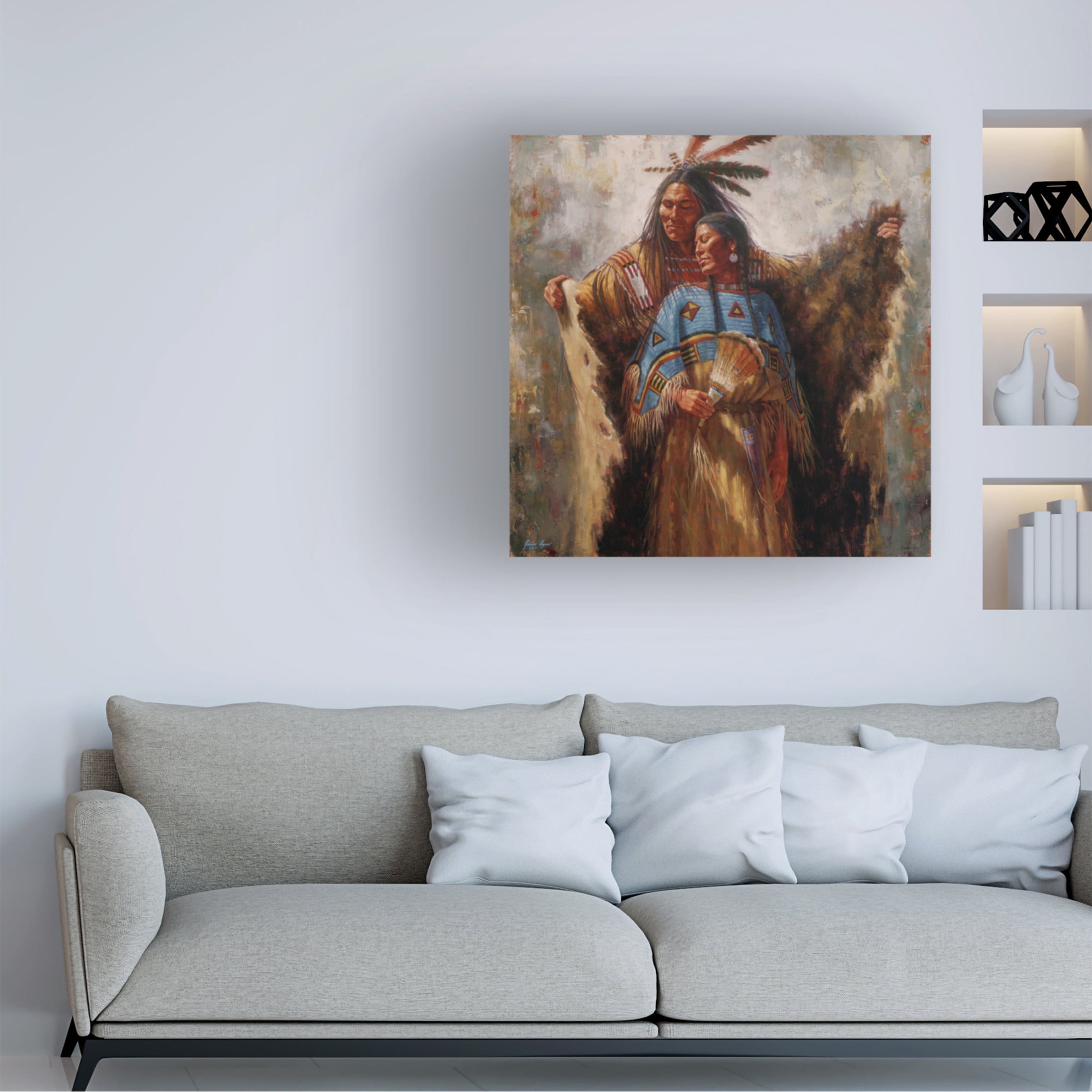 Canvas Wall Art - James Ayers 'Two Souls One Spirit' Wall Art for Living Room, Bedroom, or Office Décor by Trademark Fine Art - 24 x 24 Inches