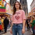 thumbnail image 2 of DHFJKG Striped Carnival T Shirt Women Short Sleeve Festival Graphic Tee Comfortable Casual Crewneck Top Summer Fanshion Clothes Versatile Tops, 2 of 4