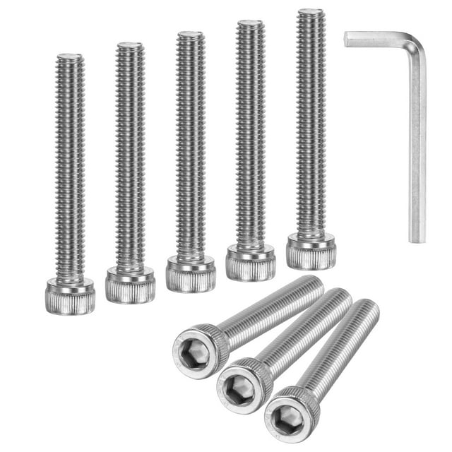 Uxcell 20-Pack M6 x 45mm Tornillos de Cabeza Hexagonal, Tornillo de Máquina de Acero Inoxidable 304, Sujetadores de Precisión de Rosca Completa