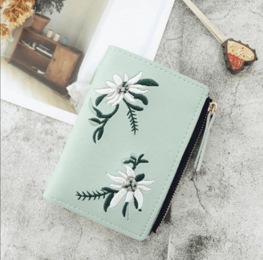 LSFYSZD Women Wallet PU Leather Print Beautiful Flower Pattern Cash