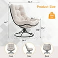 thumbnail image 6 of Dovov Swivel Accent Chair, 360° Upholstered Swivel Chair Modern Lounge Chair Comfy Reading Chair with Soft Cushion and Metal Frame, Beige, 6 of 10