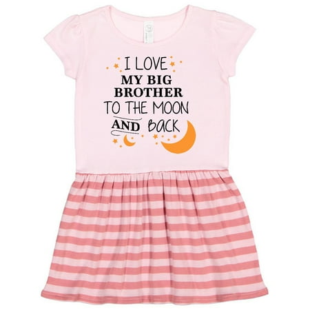 

Inktastic I Love My Big Brother To The Moon and Back Gift Toddler Girl Dress