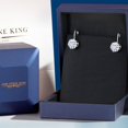 thumbnail image 5 of Gem Stone King 925 Sterling Silver White Moissanite Dangle Earrings for Women | 3.80 Cttw | Gemstone Birthstone | Round 8MM, 5 of 6